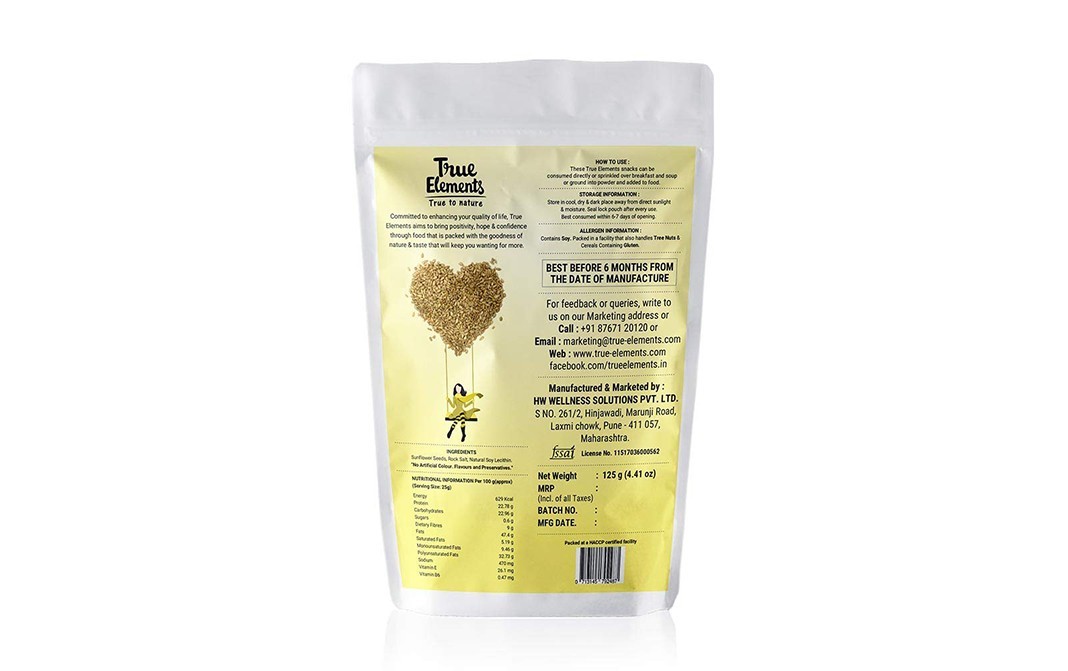 True Elements Roasted Sunflower Salted Crunch    Pack  125 grams